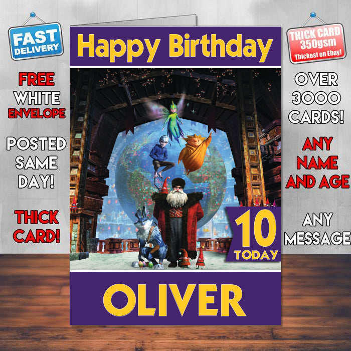Rise Of The Guardians Theme Style Personalised Kids Inspired Movie Birthday Card (SA)
