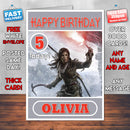 Personalised Rise Of The Tomb Raider 3 Inspired Style Game Kids Inspired Birthday Card (SA)