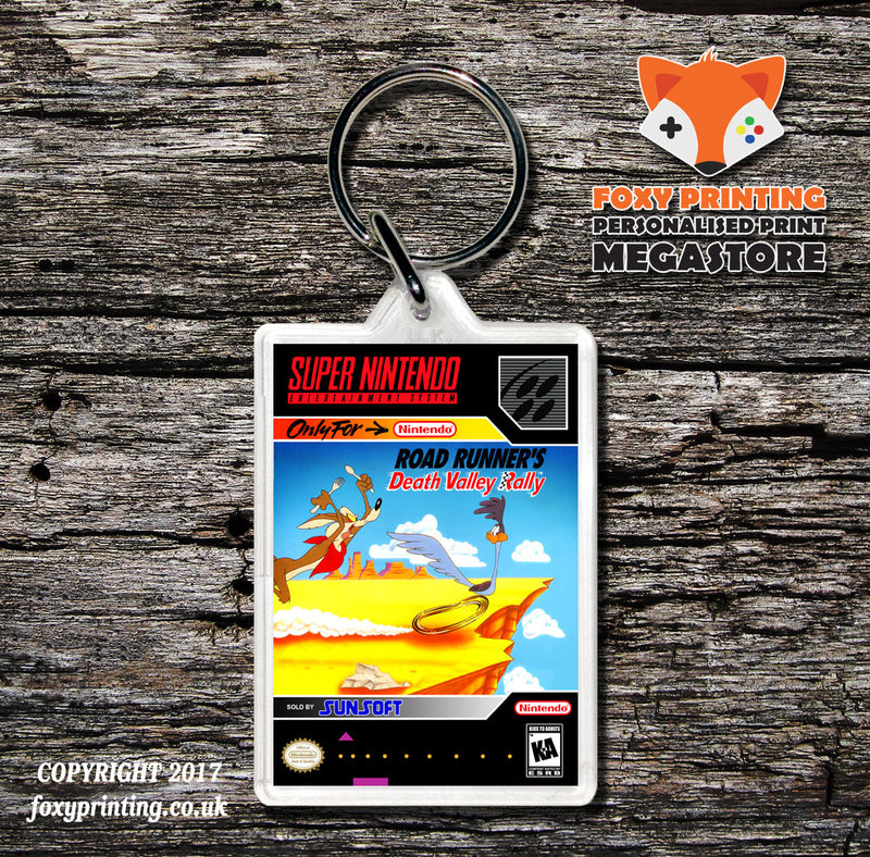 Road Runner's Death Valley Rally Game Inspired Retro Gaming Keyring