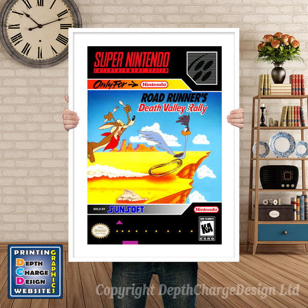 Road Runner's Death Valley Rally Super Nintendo Game Inspired Theme Retro