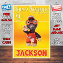 Roary 10 Style Theme Personalised Kidshows Birthday Card (SA)