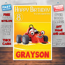 Roary 1 Style Theme Personalised Kidshows Birthday Card (SA)