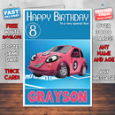 Roary 4 Style Theme Personalised Kidshows Birthday Card (SA)