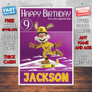 Roary 9 Style Theme Personalised Kidshows Birthday Card (SA)