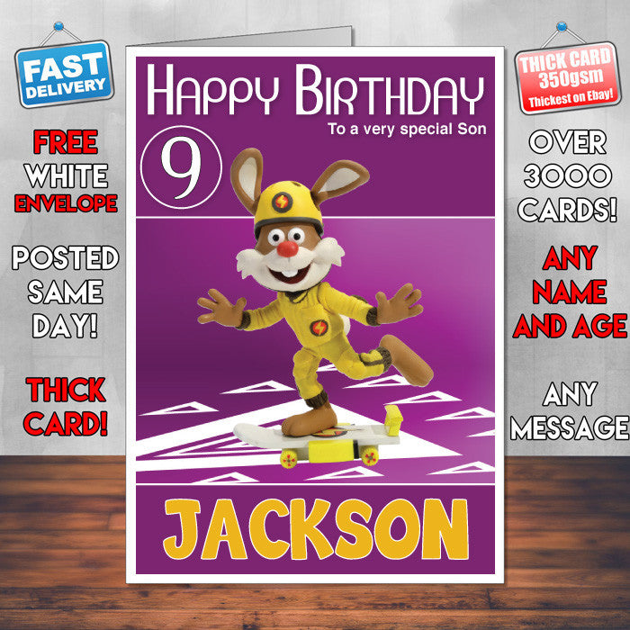 Roary 9 Style Theme Personalised Kidshows Birthday Card (SA)