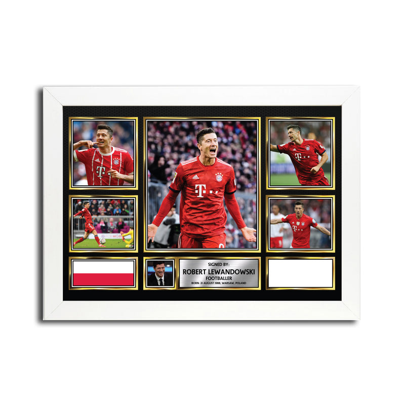 Robert Lewandowski MC1660 - Black Frame Autographed Football Poster