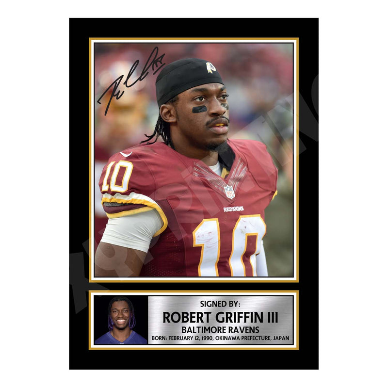 Robert Griffin III 1 Limited Edition Football Signed Print - American Footballer