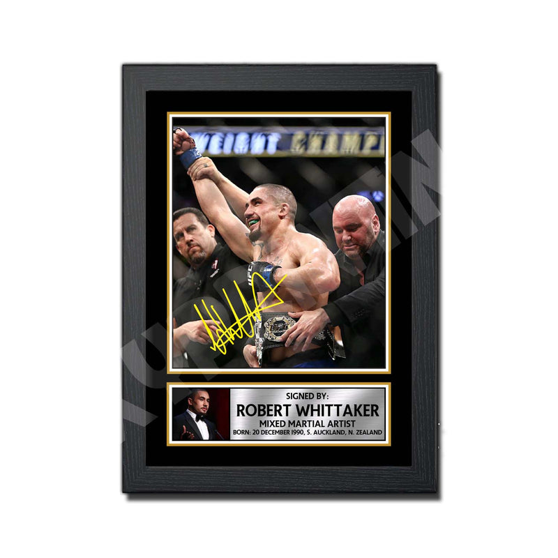 Robert Whittaker 2 Limited Edition MMA Wrestler Signed Print - MMA Wrestling