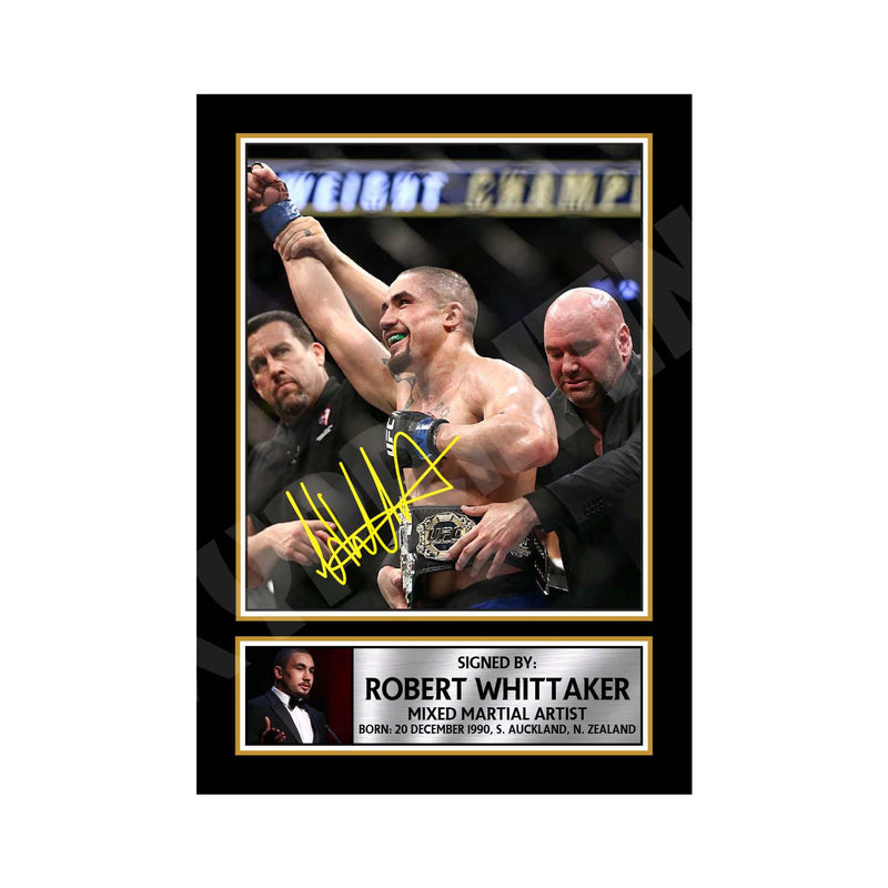 Robert Whittaker 2 Limited Edition MMA Wrestler Signed Print - MMA Wrestling