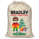 PERSONALISED Cartoon Inspired Super Hero Robin - XL Children's Christmas Santa Sack CUSTOMISE Present