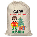 PERSONALISED Cartoon Inspired Super Hero Robin GARY - XL Children's Christmas Santa Sack CUSTOMISE Present
