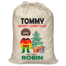 PERSONALISED Cartoon Inspired Super Hero Robin TOMMY - XL Children's Christmas Santa Sack CUSTOMISE Present