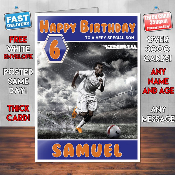Robinho Nike Brand Theme Inspired Kids Inspired Adult Personalised Sports Birthday Card (SA)