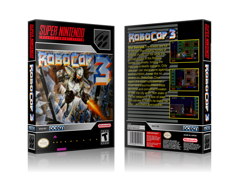 Robocop 3 Replacement Nintendo SNES Game Case Or Cover