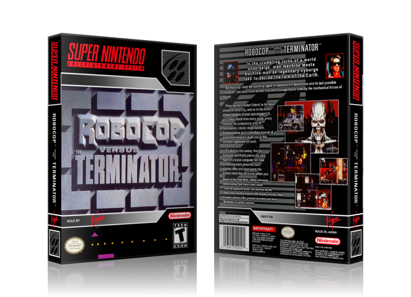 Robocop Vs Terminator Replacement Nintendo SNES Game Case Or Cover