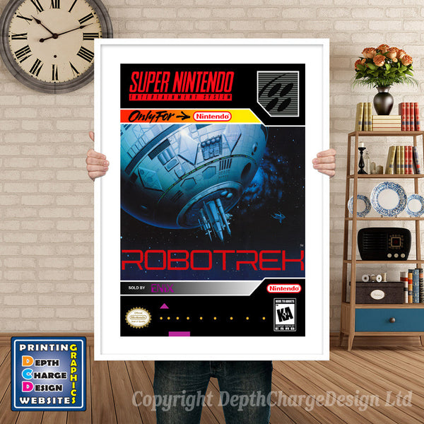 Robotrek Super Nintendo Game Inspired Theme Retro Gaming Poster