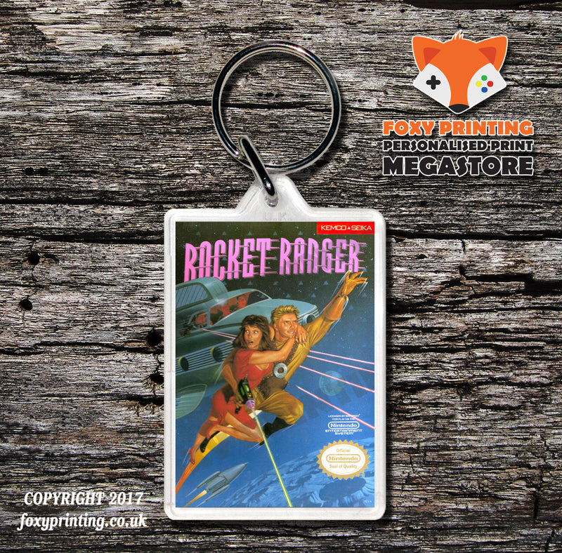 Rock Ball Retro NES Game Cover Art Gaming Keyring