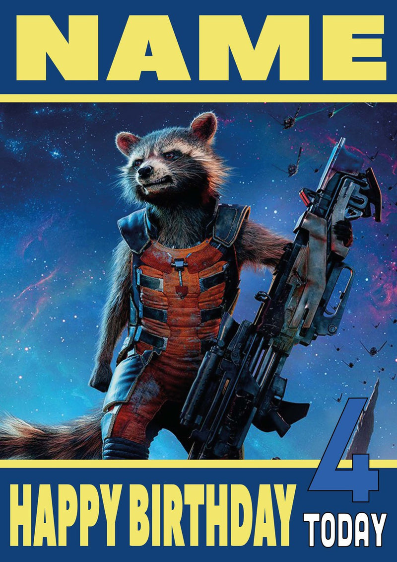 Rocket THEME INSPIRED Style PERSONALISED Kids Adult FUNNY Birthday Card