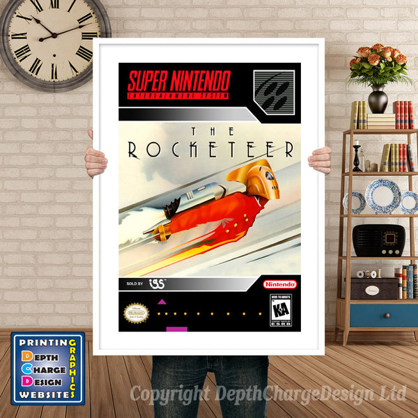 Rocketeer Super Nintendo Game Inspired Theme Retro Gaming Poster
