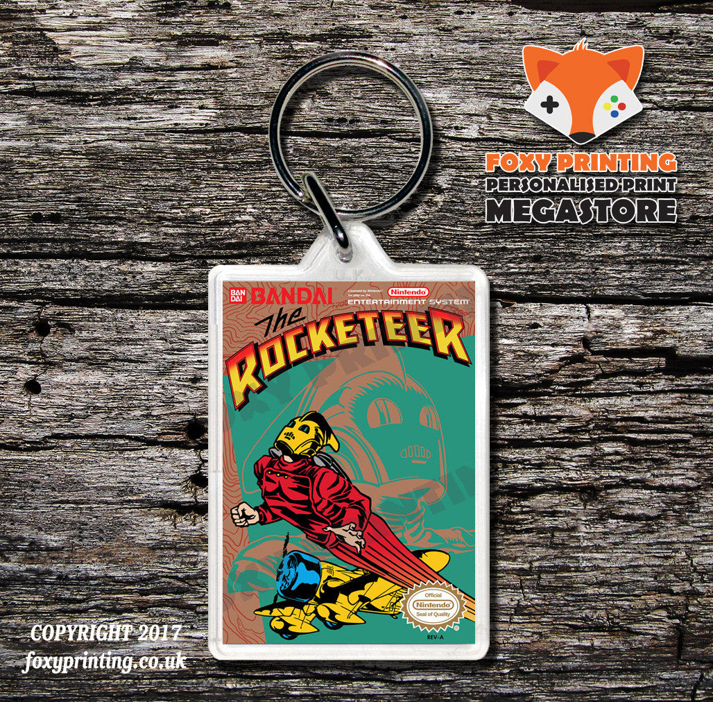 Rocket Ranger Retro NES Game Cover Art Gaming Keyring