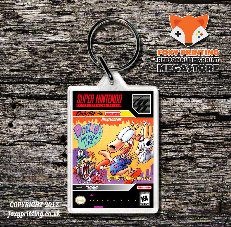 Rocko's Modern Life Game Inspired Retro Gaming Keyring
