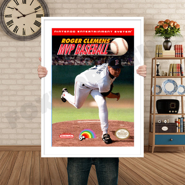 Roger Clemens MVP Baseball Retro Game Inspired Theme Nintendo NES Gaming