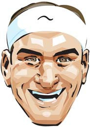 Roger Federer Cartoon TENNIS Celebrity Face Mask Fancy Dress Cardboard Costume Mask
