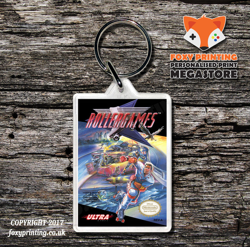 Roger Clemens MVP Baseball Retro NES Game Cover Art Gaming Keyring