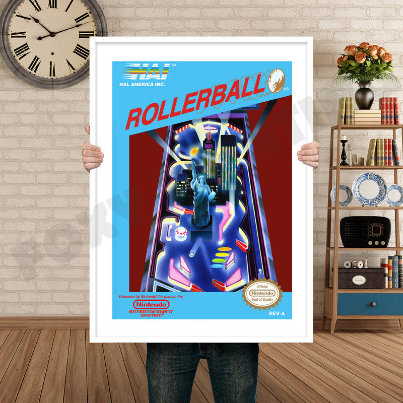 Rollerball Retro GAME INSPIRED THEME Nintendo NES Gaming A4 A3 A2 Or A