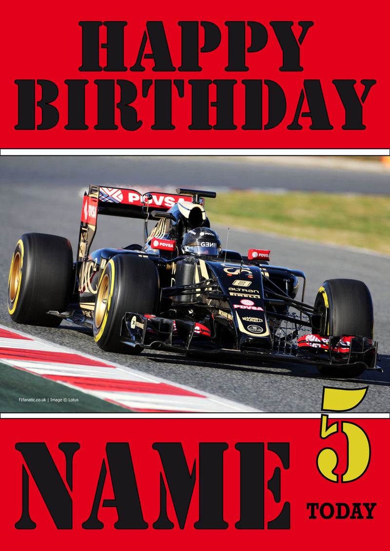 Personalised Romain Grosjean F1 THEME INSPIRED PERSONALISED Kids Adult Birthday Card 3