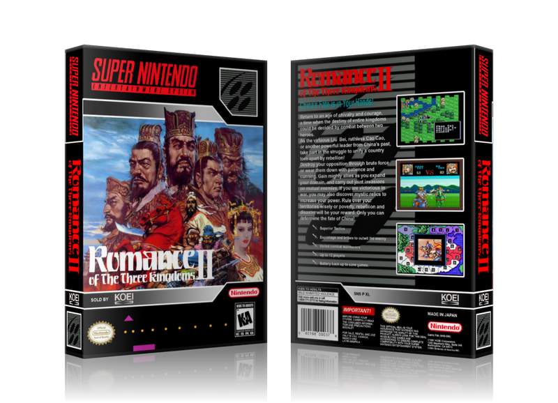 Romance Of The Three Kingdoms II Replacement Nintendo SNES Game Case Or Cover