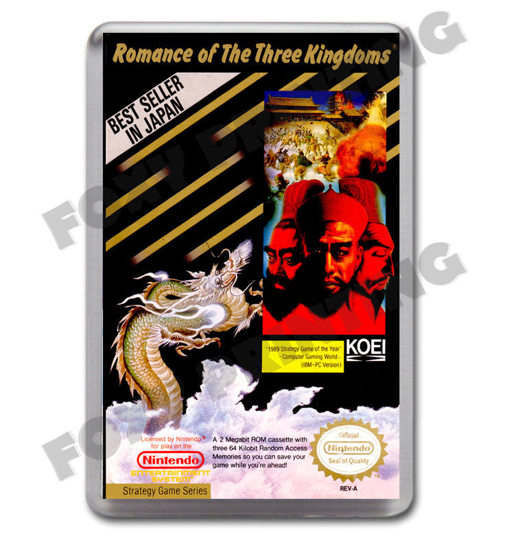 Romance Of The Three Kingdoms Retro Nintendo NES Game Inspired Fridge Magnet 491