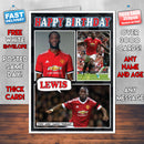 Romelu Lukaku Man U Inspired Style Personalised Football Birthday Card