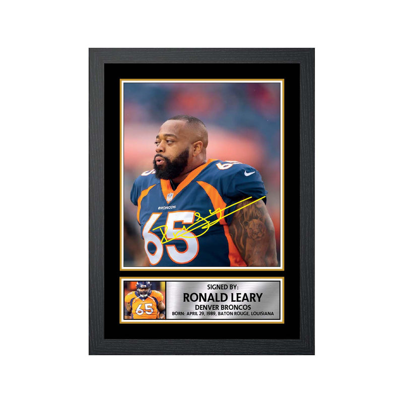 Ronald Leary 2 Limited Edition Football Signed Print - American Footballer