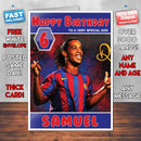 Ronaldinho Barcelona Theme Inspired Kids Inspired Adult Personalised Sports Birthday Card (SA)