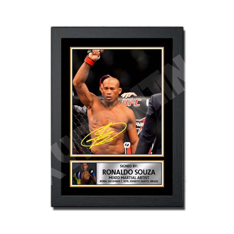 Ronaldo Souza Limited Edition MMA Wrestler Signed Print - MMA Wrestling