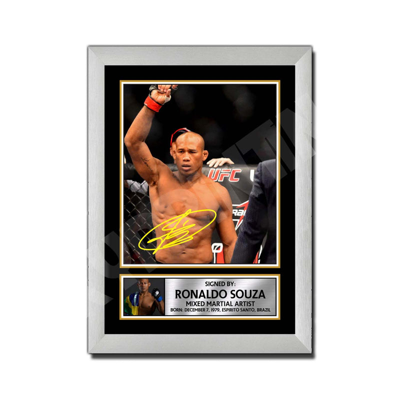 Ronaldo Souza Limited Edition MMA Wrestler Signed Print - MMA Wrestling