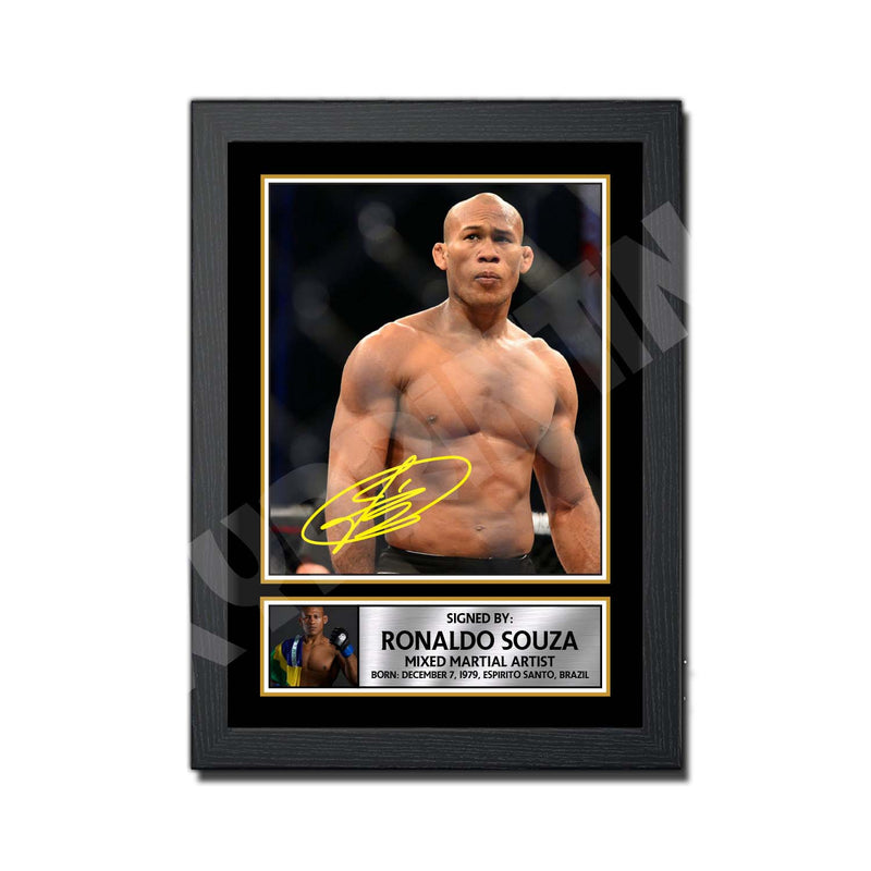 Ronaldo Souza 2 Limited Edition MMA Wrestler Signed Print - MMA Wrestling