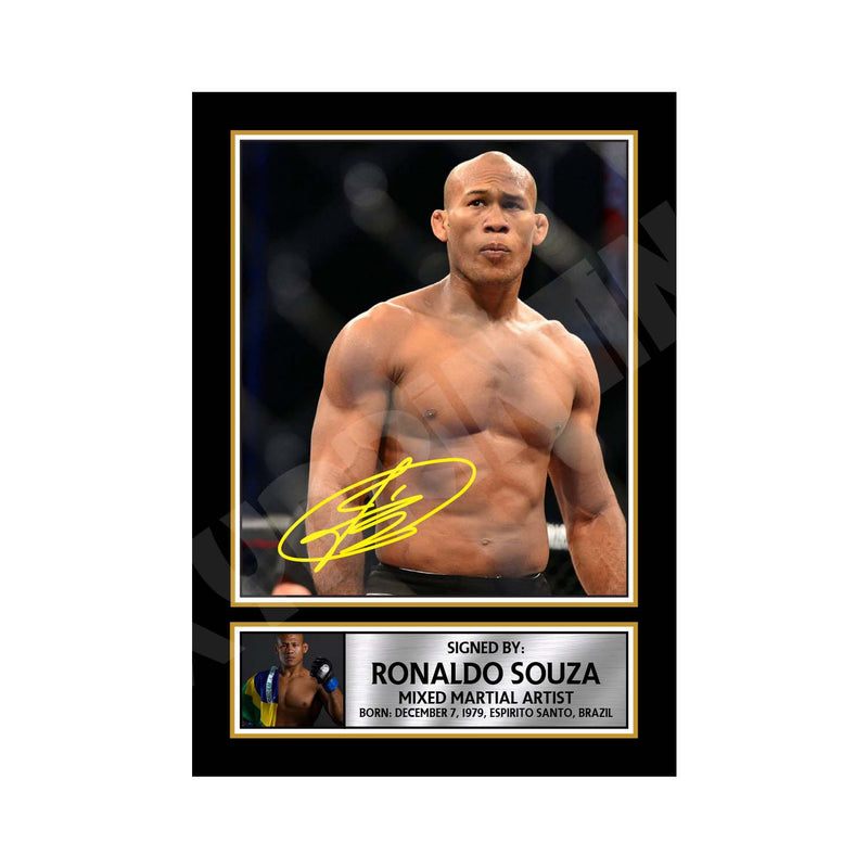 Ronaldo Souza 2 Limited Edition MMA Wrestler Signed Print - MMA Wrestling