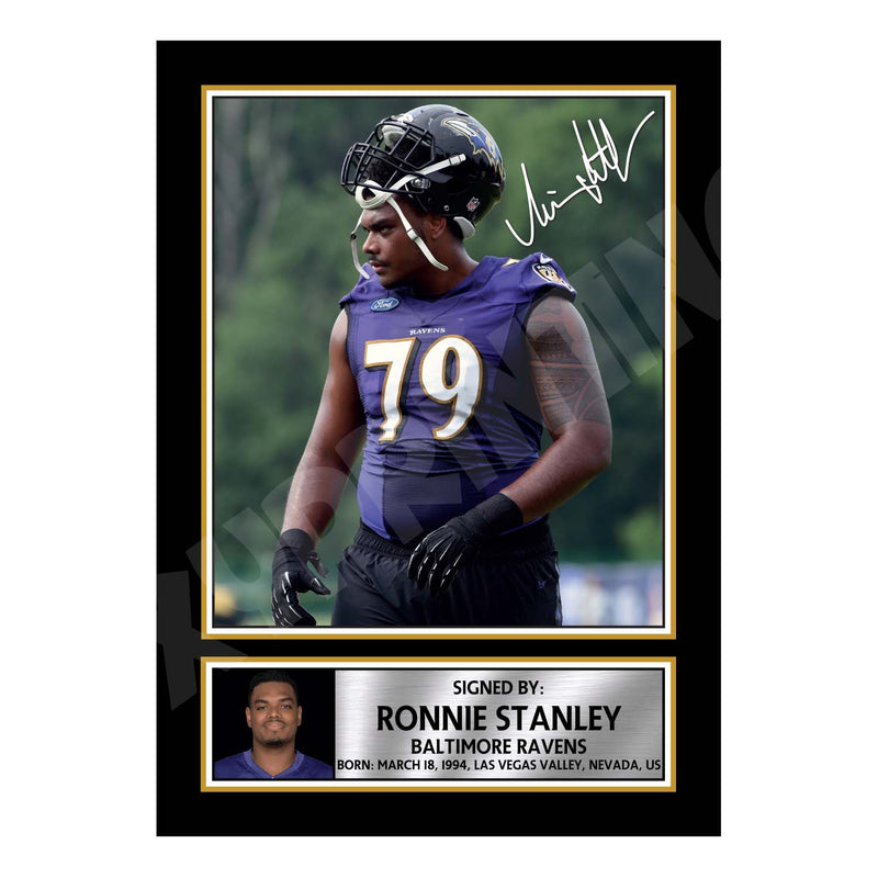 Ronnie Stanley 1 Limited Edition Football Signed Print - American Footballer