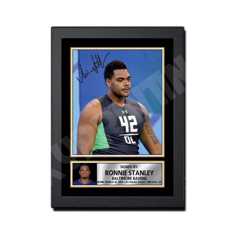Ronnie Stanley 2 Limited Edition Football Signed Print - American Footballer