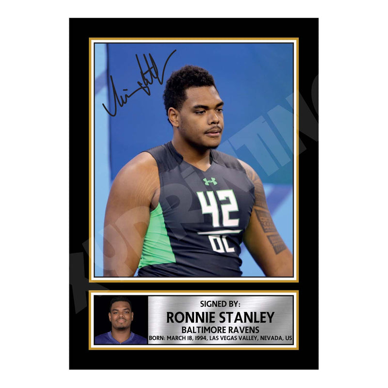 Ronnie Stanley 2 Limited Edition Football Signed Print - American Footballer