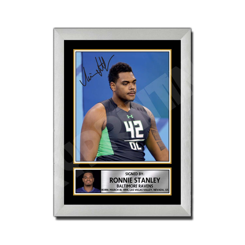 Ronnie Stanley 2 Limited Edition Football Signed Print - American Footballer