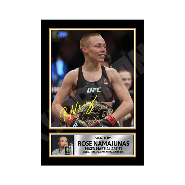 Rose Namajunas MMA Wrestler Printed Signature Print – MMA Wrestling