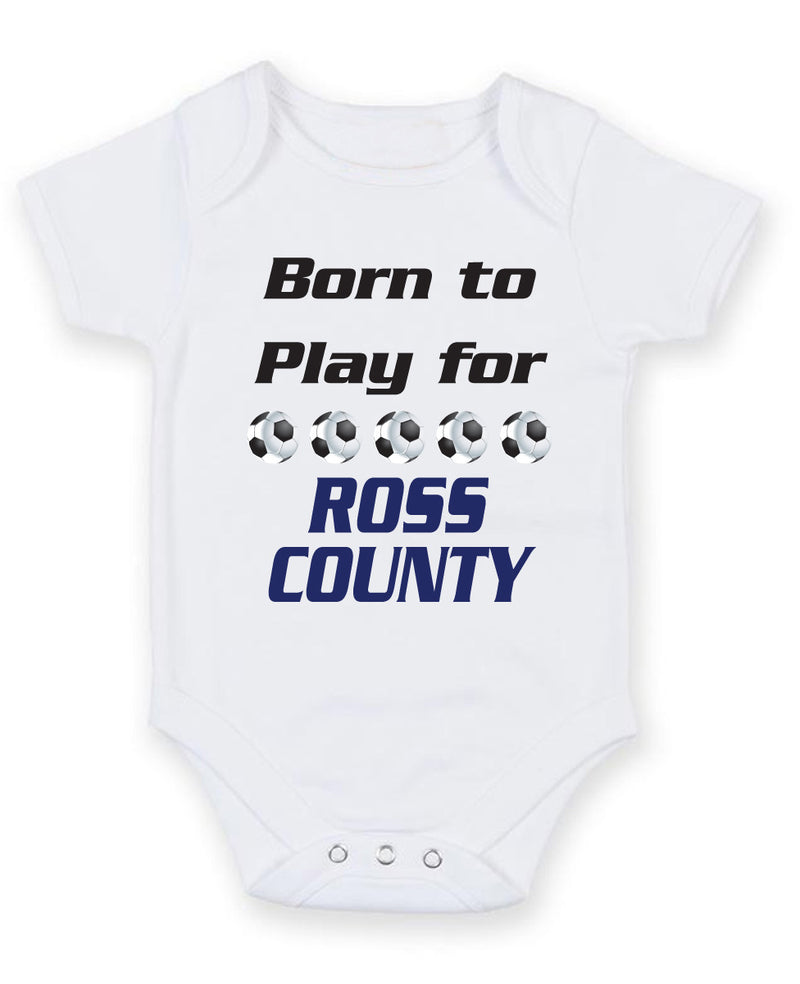 Ross County Born to Play Football Fan Baby Grow Bodysuit