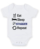 Ross County Eat Sleep Repeat Football Fan Baby Grow Bodysuit