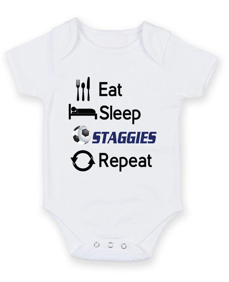 Ross County Eat Sleep Repeat Football Fan Baby Grow Bodysuit