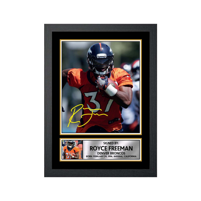 Royce Freeman Limited Edition Football Signed Print - American Footballer