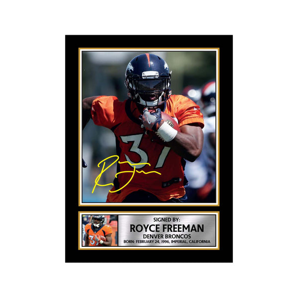 Royce Freeman American Football Printed Signature Print