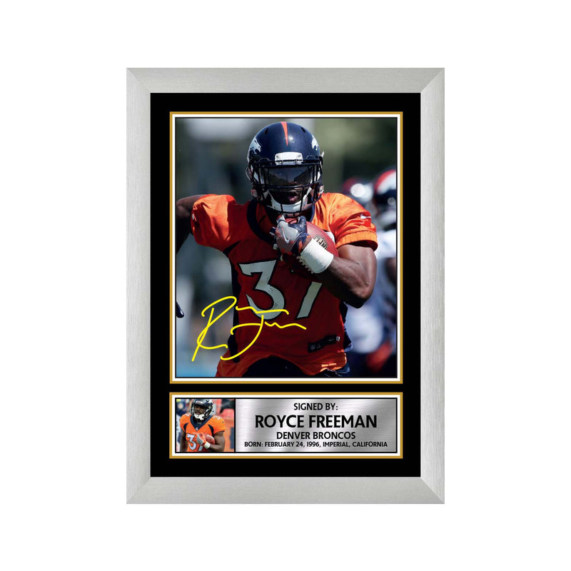 Royce Freeman Limited Edition Football Signed Print - American Footballer